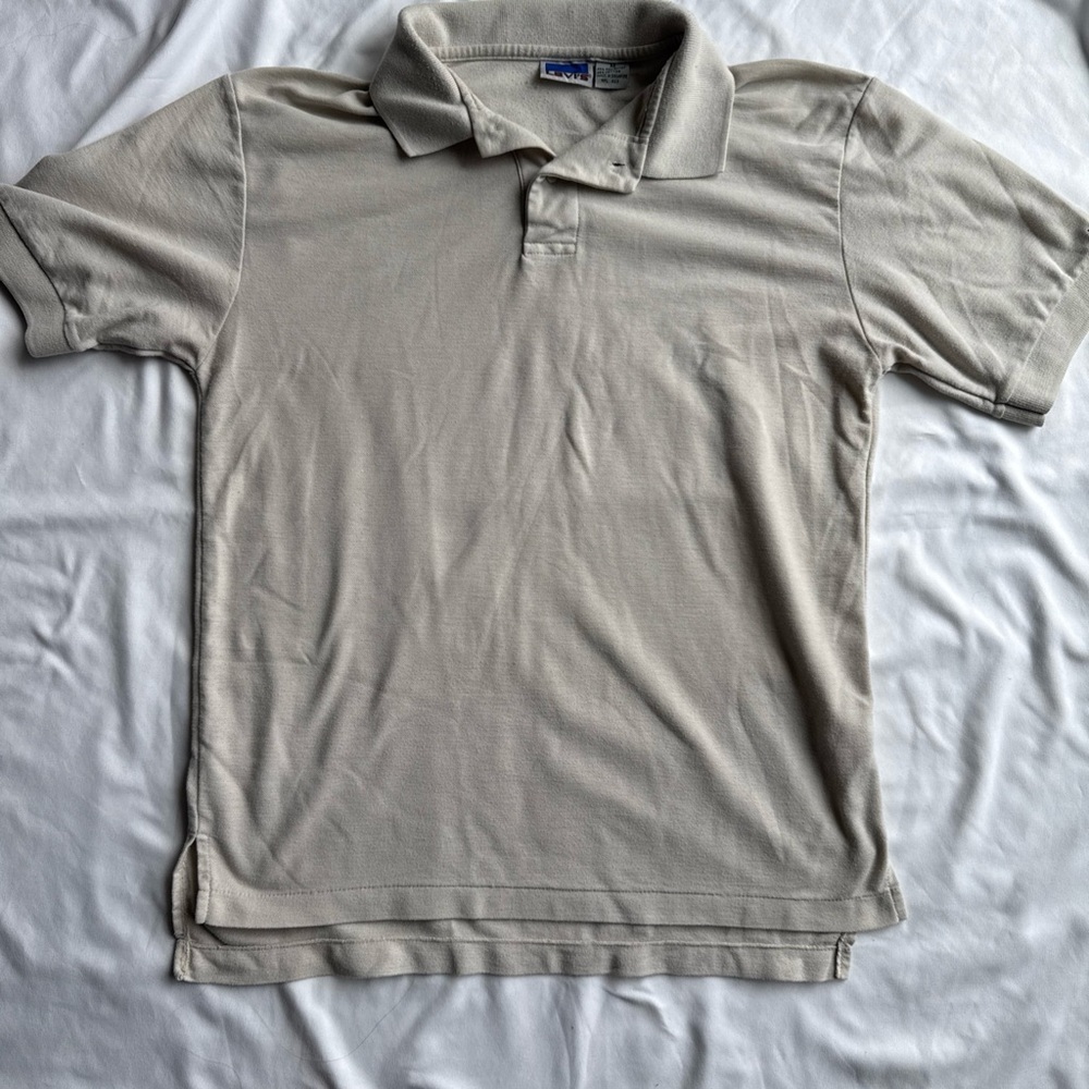 Vintage Levi’s Men's Beige Polo Shirt